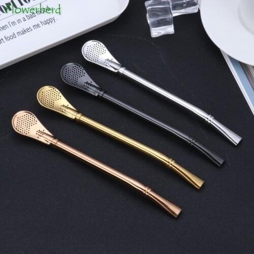 2Pack 304 Stainless Steel Drinking Tea Yerba Mate Straw Gourd Filter Spoon Filter Pipette Reusable Straw