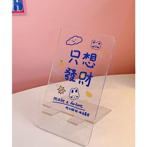 Phone Holder Portable Acrylic Mobile Phone Home Office Desk Stand Acrylic Mobile Phone Raw Lazy Desktop Stand Phone Accessories