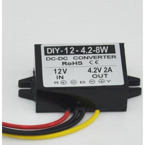 12V(6.5V-22V) To 4.2V 2A 8W DC DC Step Down Converter Buck Module Car Power Adapter Voltage Regulator Waterproof