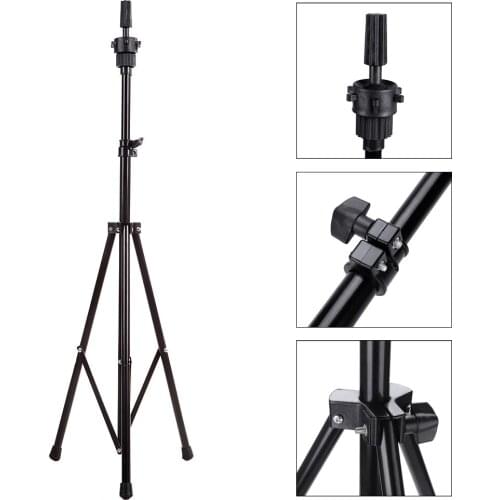 Professional Salon Adjustable Tripod Stand Hairdressing Training Mannequin Head Holder Clamp Hair Styling Practice Accessory