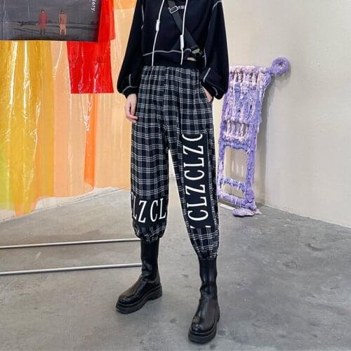 Straight plaid pants spring/summer 2021 fashion high-waisted loose-fitting nine-minute pants Instagram trend shows slim slacks w