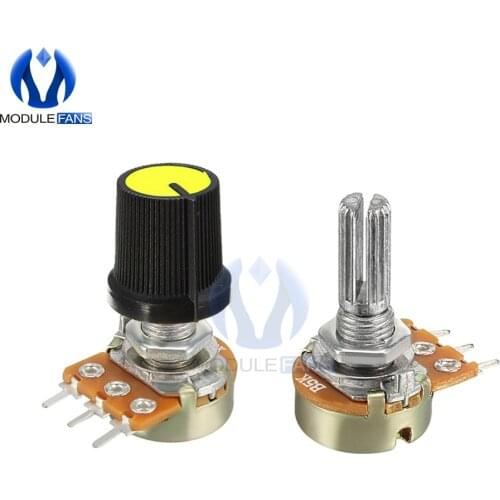 5PCS 1K 2K 5K B10K 20K B50K 100K 250K 500K 1M Ohm Potentiometer Resistor Linear Taper Rotary Potentiometer Caps Knob For Arduino