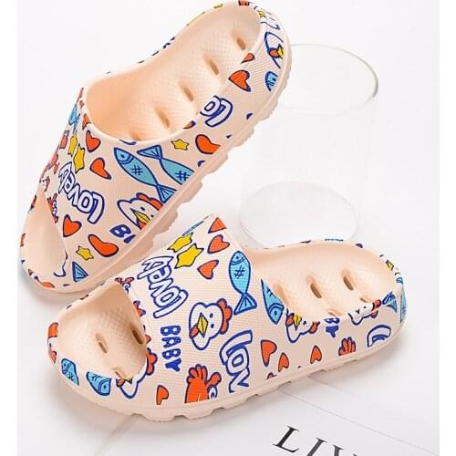 Summer Slippers Women Graffiti Fish Mouth Slippers Female Indoor Home Sandals Bathroom Non-Slip Slides Ladies Outdoor Beach Shoe