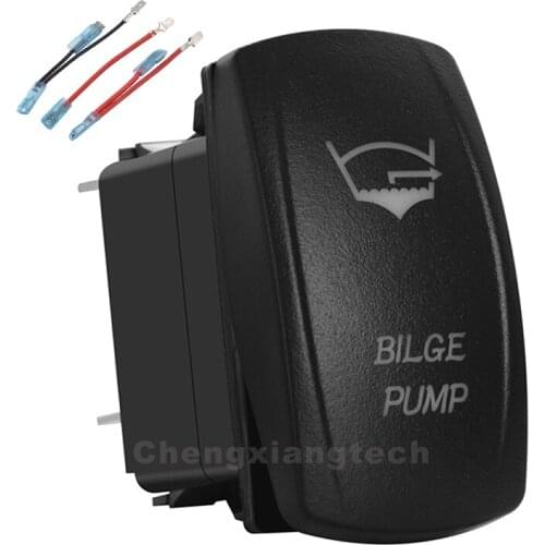 Bilge Pump Red Led 12v/24v Toggle Rocker Switch 5 Pins SPST ON/OFF + Jumper Wires Set For Car Boat Truck Waterproof