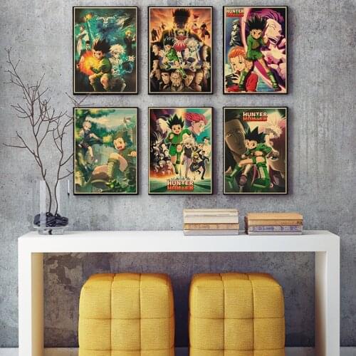 Vintage HUNTER x HUNTER Jpanese Anime Retro Posters Kraft Paper Room Bar Wall Decor Poster Art Painting