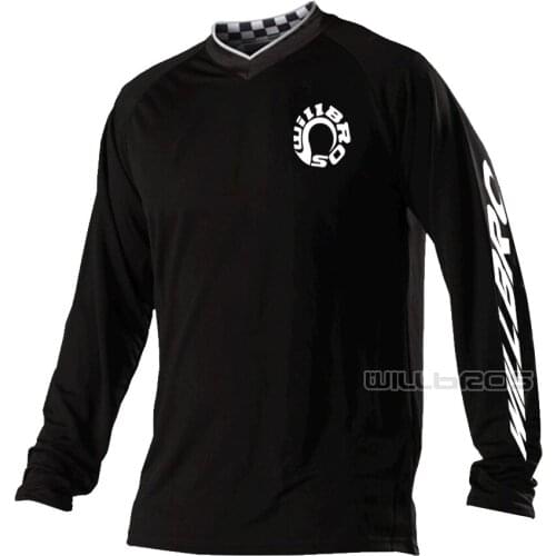 Willbros GP Midnight T-shirt Mountain Bicycle Offroad Summer Long Sleeve Motocross Motorbike Black Jersey Mens