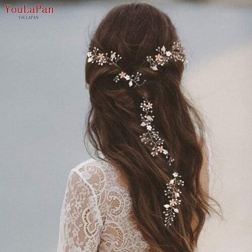 YouLaPan HP268 Elegant Alloy Flower Hair Vine Rhinestone Pearl Wedding Headpiece for Hair Bridal Accessories Women Girl Headwear