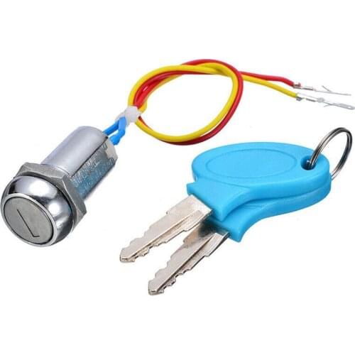Motorcycle ATV Kart Scooter Ignition Lock Switch 1 Set 2 Wire Button Electrical System Switch Lock Electric Door Lock