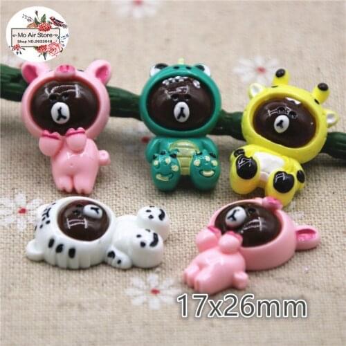 10pcs resin baby bear flatback cabochon for Hair Bow Center, scrapbook,DIY accessories, 17x26mm