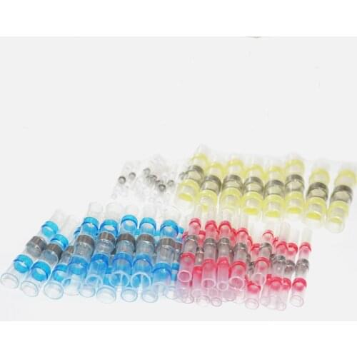 100Pcs 26-10AWG Solder Seal Wire Connectors Heat Shrink Solder Butt Connectors Solder Connector red copper Pb free