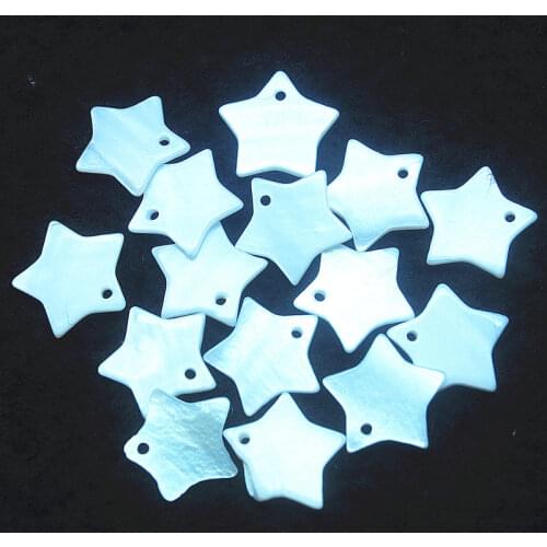 30pcs nature white shell pendants five star shape size 15mm mother of pearl loose beads for womens bracelets making accessories