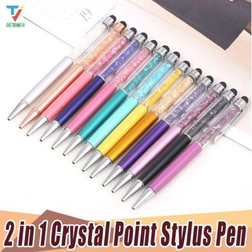 500pcs/lot New Mutlti Function Metal Touch Pen Color Diamond Crystal Touch Stylus Pen For iPad iPhone iPod wholesale cheap