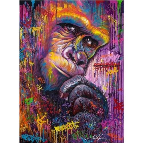5D DIY Full Round/square Diamond Embroidery Monkey Wall Decor Painting Rhinestones Pasted Diamond Mosaic Animal Cross Stitch