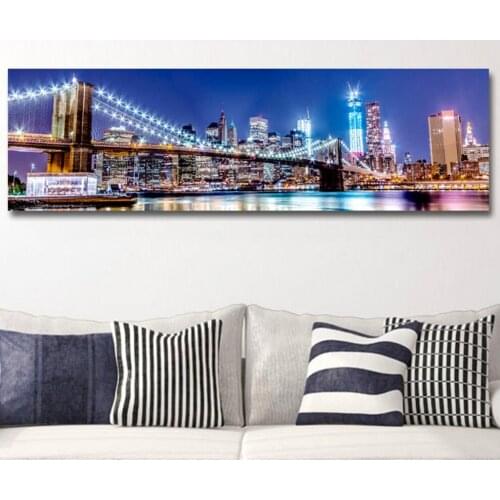DIY diamond painting City Night New York Bridge 5d cross stitch round square embroidery icon diamond mosaic crystal art YG1793