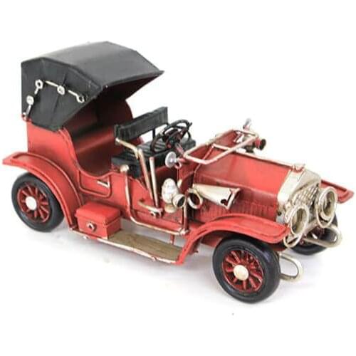 Antique Decor Metal Vintage Red Classic Car Creative Desktop Trinket Miniature Gift Nostalgic Handmade Hand Painted Quality