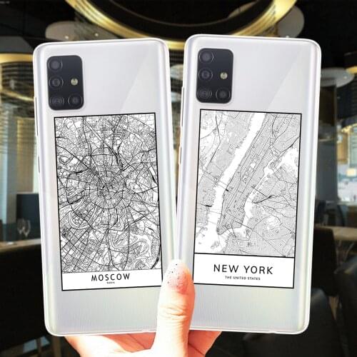 Moscow World City Travel Map Silicone Phone Case Cover For Samsung A51 A71 A01 A10 A11 A21S A30 A31 A40 A41 A50 A60 A70 A7 A6 A9
