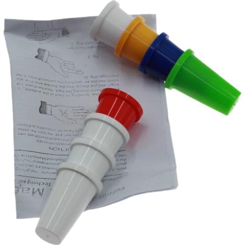 Double Color 16 Magic Thimbles Nested Double Finger Cap Professional Magic Props Fingertip Finger Stall Stage Magic Tricks