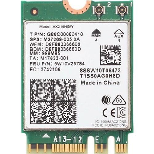 Dual Band WI-FI 6E AX210 M.2 NGFF 2400Mbps Wireless Card AX210NGW 2.4Ghz/5G 802.11Ax Bluetooth 5.2 Wifi Network Card