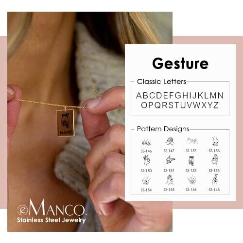 EManco Pendant Necklace Custom Multi-Type Gesture Egirl Friendship 316L Stainless Steel Necklace for women Necklace Jewelry