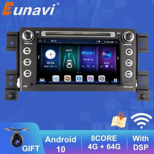 Eunavi DSP Android 10 Car Multimedia Player For Suzuki Grand Vitara 2005-2012 Auto Radio Stereo 7inch GPS Navi 2 Din DVD 4G 64G