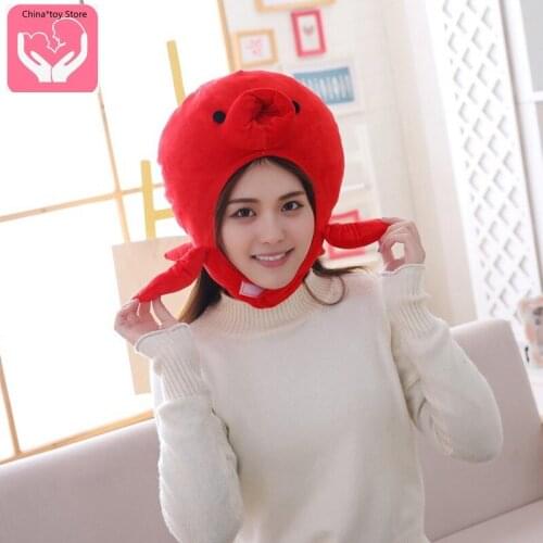 Hot Sale Red Octopus Headgear Hat Plush Toy Doll Costume Accessories Surprise Gift for Children