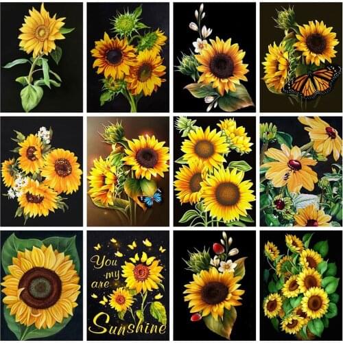 HUACAN 5D DIY Diamond Painting New Flower Diamond Embroidery Sale Sunflower Rhinestones Mosaic Cross Stitch Handicraft
