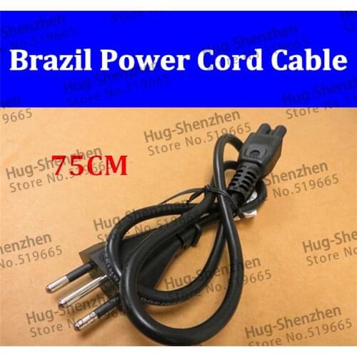 China wholesale 5pcs/lot Brazil 3pin plug with black 3*0.75mm2 1.8m cable for laptop