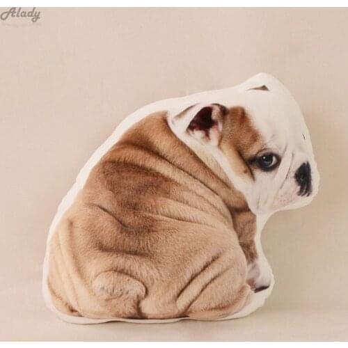 Creative 3D Pug Dog Cushion Cartoon Nap Pillow Pet Car Plush Cushions Sofa Seat Cushion Almofadas Home Decor Textile Cojines