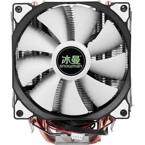 SNOWMAN 4PIN CPU cooler 6 heatpipe Double fans cooling 12cm fan LGA775 1151 115x 1366 support Intel AMD