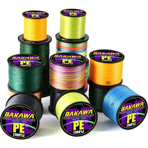 BAKAWA 300M to 1000M 8 Strands Super Strong 4 Braided Fishing Lines PE Multifilament Lines for Carp Fishing Wire Rope Cord Pesca