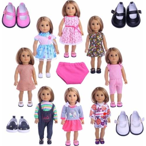 Best Selling Doll Clothes Dress Underwear Shoes For 18 Inch American Doll & 43 Cm Baby Doll For Our Generation Girl`s Toy
