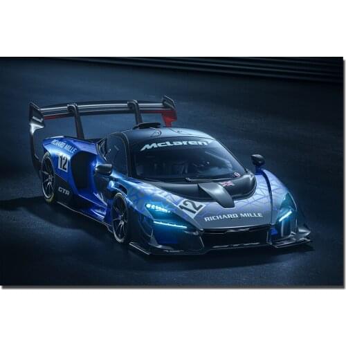 Canvas Prints Posters Mclaren Senna GTR 2019 Supercar Canvas Painting Decoration For Living Room