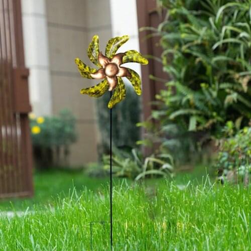 Metal Windmill Stake Spinner Outdoor Pinwheels for Yard Backyard Garden Lawn Decorations Garden Stakes Wedding Backyard Decors