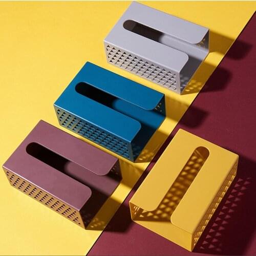 1PCS Multi-functional Home Tissue Storage Cassette Hollow Out Container Tissue Bin Wall Hanging Nail-free Shelf ABS Tissue Box