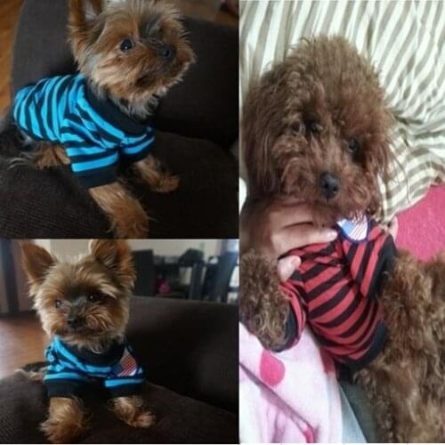 Fashion Stripe Yorkshire Chihuahua dog clothes good quality cotton pet dog clothing