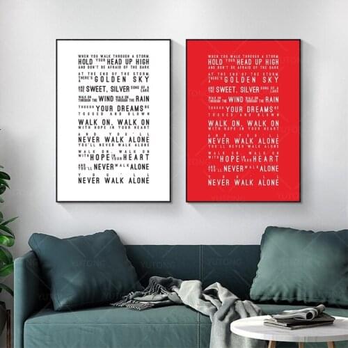 Wall Art Modular Print HD Pictures You'll Never Walk Alone Nordic Style Poster Painting Letter Canvas For Living Room Home Decor
