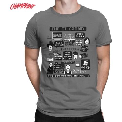 Men T-Shirts The IT Crowd Quotes Unique Pure Cotton Tee Shirt Short Sleeve Computer Programmer T Shirts Crewneck Clothes Graphic