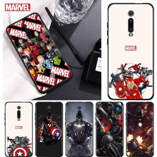 Marvel Avengers superheroes For Xiaomi Redmi 9T 9I 9AT 9A 9C 9 8A 8 7A 7 6A 6 5A 5 4X PRO Prime Plus Black Soft Phone Case