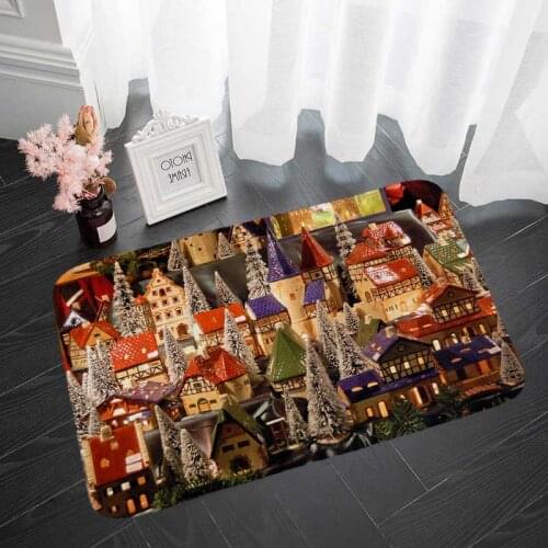 Merry Christmas Pattern Floor Mat Hallway Carpets and Rugs for Bedroom Living Room Kitchen Bathroom Anti-Slip Floor Mats