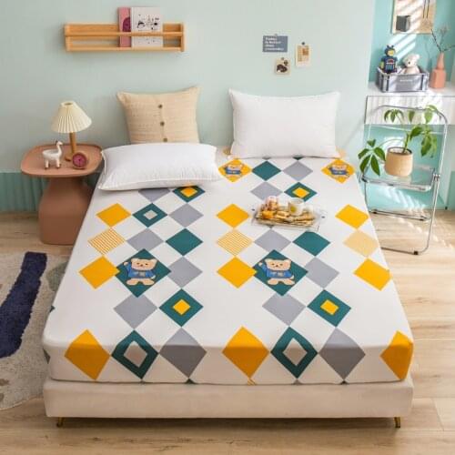 Upzo-Animal Series Cotton Fitted Sheet 1pcs Adjustable Sheets 150 Bed Sheets Cotton Couple Bed Sheet With Elastic 180 200 Home