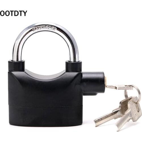 OOTDTY Waterproof Siren Alarm Padlock Alarm Lock for Motorcycle Short Beam Bike Bicycle