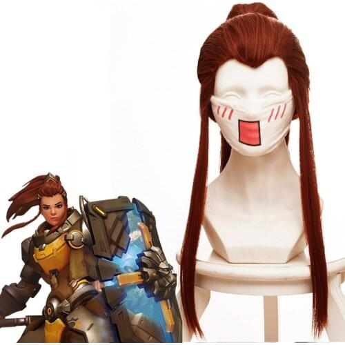 Overwatch DVA Support Brigita Horsetail cosplay anime wig