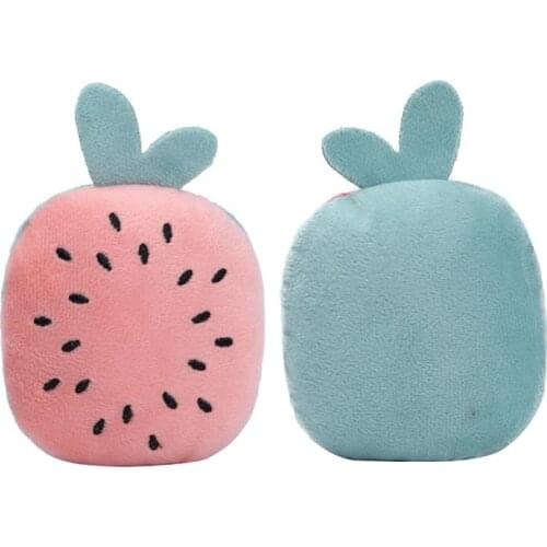 Plush Squeaky Bone Dog Toys Bite-Resistant Clean Dog Chew Puppy Training Toy Soft Pineapple Watermelon Carrot Fruit Pet Supplies
