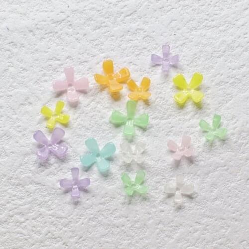 Pretty 8/10mm Osmanthus fragrans 30pcs Translucent resin DIY Handicraft decoration accessories