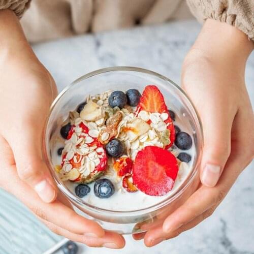 Durable Double Wall Glass Clear Handmade Food Containers Dessert Bowl Healthy Pudding Bowls Jelly Bowl Insulated Shot Glass Bowl