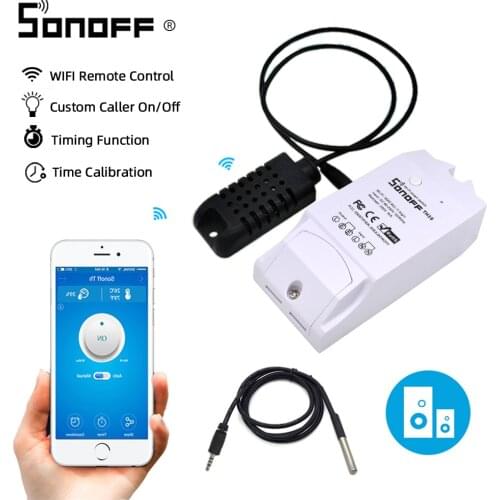 Sonoff TH16 Relay Module Smart Home Wifi Switch Humidity Sensor Temperature Monitor Works With Alexa Google Home