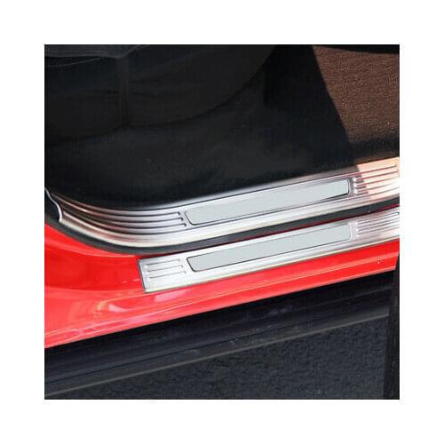 Silver Outer + Inner Door Sill Threshold Trim 8pcs For Nissan Navara NP300 15-19