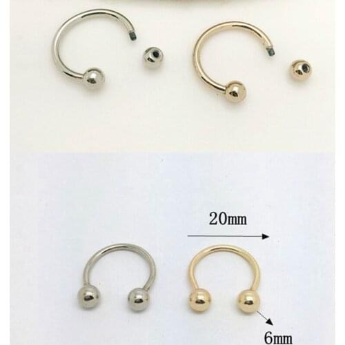 15-55mm Silver C Shape Open-End Hook Ring With Screw Beads Clasp For Loops Bag Hat Shoes Leather Carft Harajuku Accessories