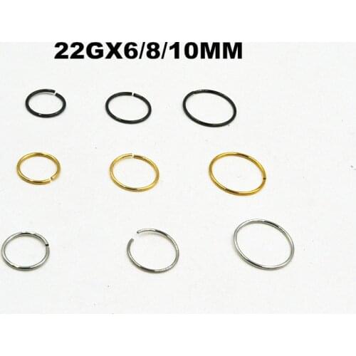 100pcs/lot Free Shipping Surgical Steel seamless Open Hoop Nose/Lip/Eyebrow Tragus Cartilage Ring Earring Cheap Body Piercing