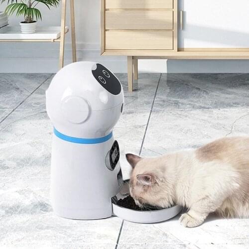 Smart Automatic Pet Feeder With Voice Record Stainless Steel LCD Screen Timer For Dog Food Bowl Cat Food Dispenser Pet Supplies